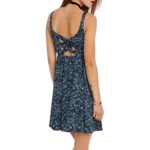 Black & Turquoise Sugar Skull Crisscross Dress